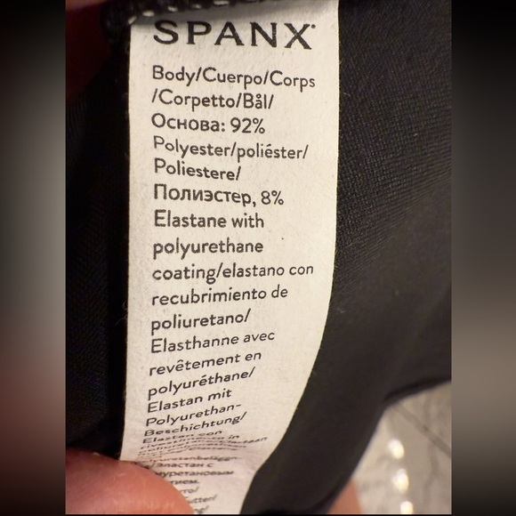 Spanx Faux Leather Fitted Dress Luxe Black Size Small NWT - Picture 5 of 9